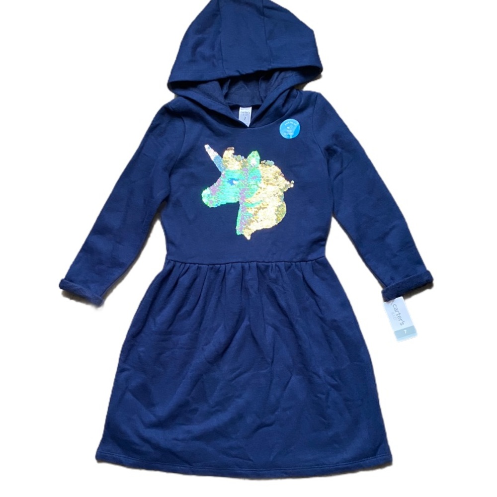 NWT CARTERS Little Girls Flip Sequin Unicorn Dress
